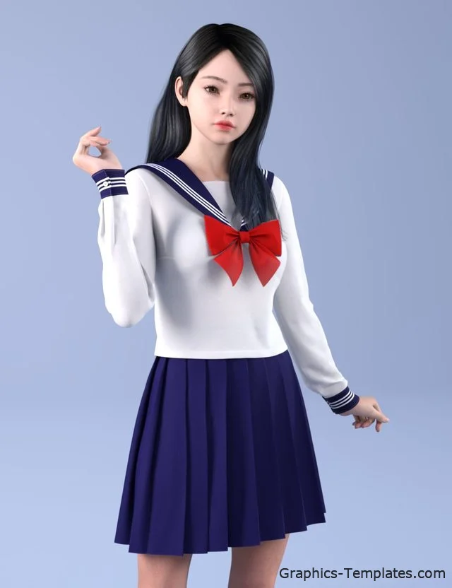 dForce HnC24 JP School Uniform Outfits for Genesis 9 dForce HnC24 JP School Uniform Outfits for Genesis 9
