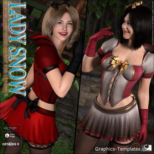 dForce LadySnow Outfit for Genesis 9 dForce LadySnow Outfit for Genesis 9